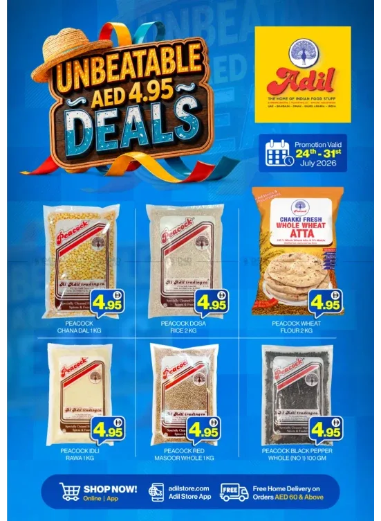 Unbeatable AED 4.95 Deals from Al Adil until 31st July - Al Adil UAE Offers & Promotions catalogue cover