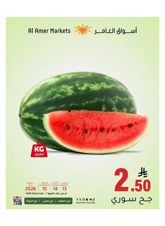 Fresh Offers from Al Amer Market until 15th July - Al Amer Market KSA Offers & Promotions catalogue cover