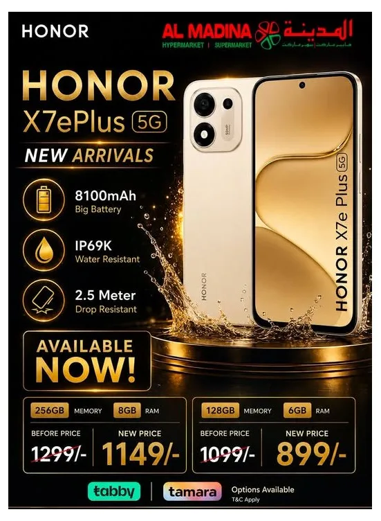 New Arrival - Honor X7e Plus 5G Smart Phones from Al Madina Hypermarket until 28th July - Al Madina Hypermarket KSA Offers & Promotions catalogue cover