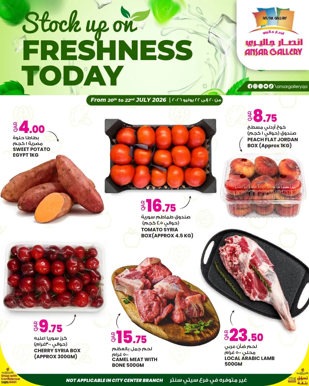 Freshness Today Offer from Ansar Gallery until 22nd July - Ansar Gallery Qatar Offers & Promotions catalogue cover