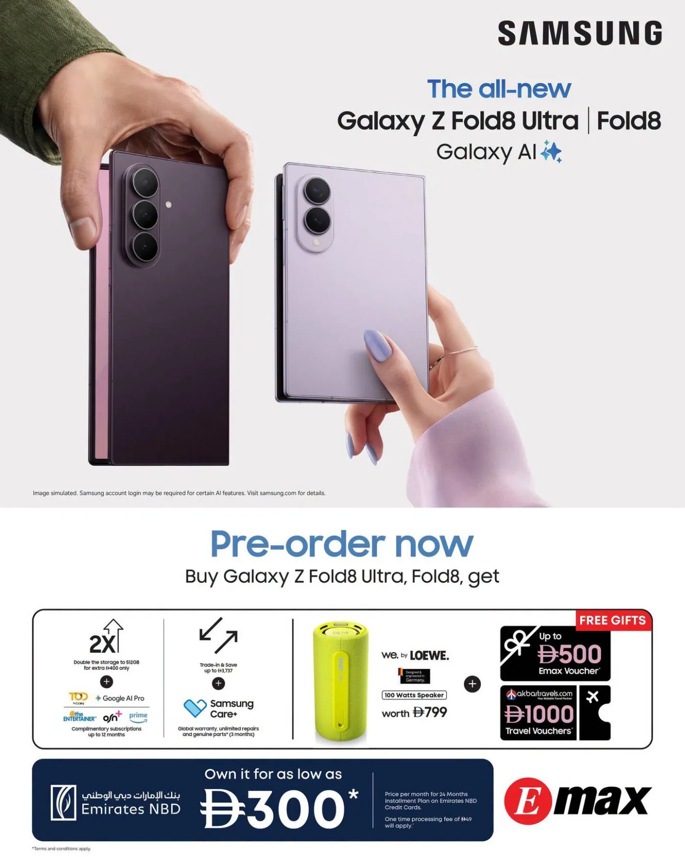Sale On Samsung Galaxy Z Fold8 from Emax until 31st July - Emax UAE Offers & Promotions