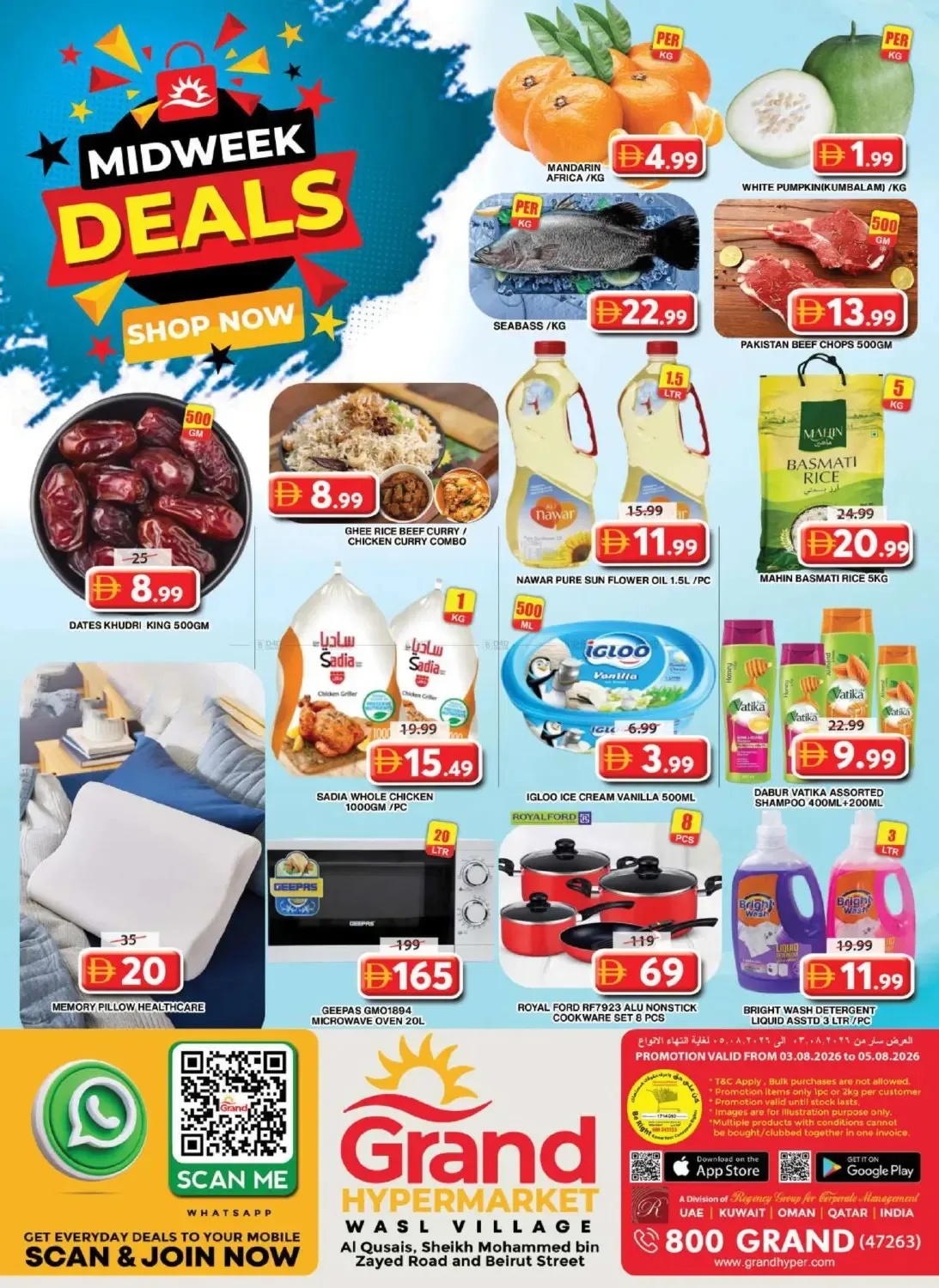 Midweek Deals - Grand Hyper Wasl Village from Grand Hypermarket until 5th August - Grand Hypermarket UAE Offers & Promotions catalogue cover