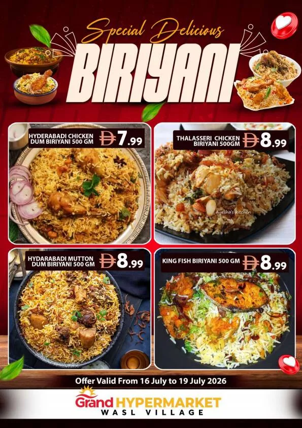 Special Delicious Biriyani - Grand Hyper Wasl Village from Grand Hypermarket until 19th July - Grand Hypermarket UAE Offers & Promotions — page 2