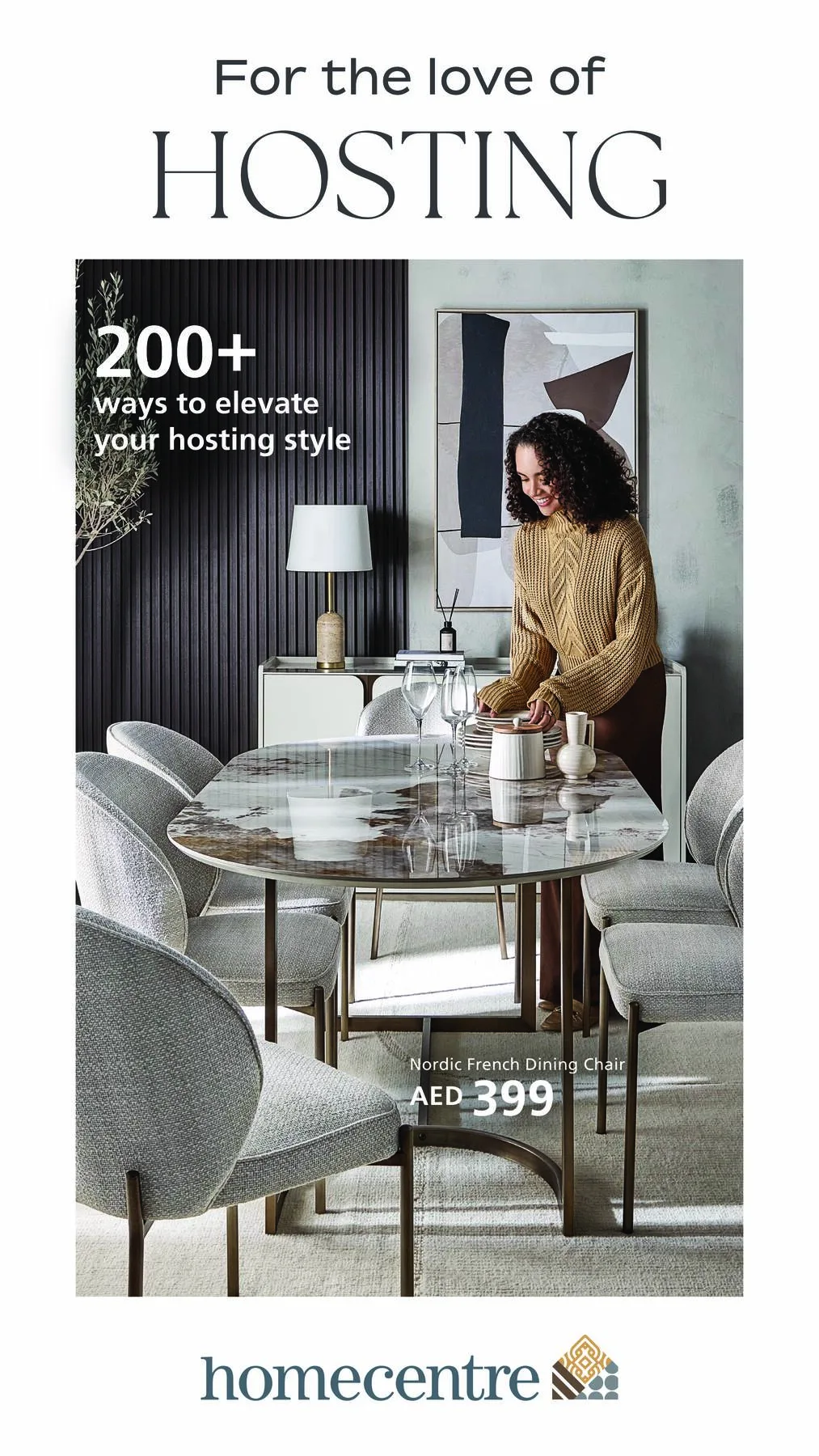 Hosting Offers - Nordic French Collection from Home Centre until 31st December - Home Centre UAE Offers & Promotions catalogue cover