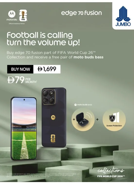 Sale On  Motorola edge 70 from Jumbo until 21st July - Jumbo UAE Offers & Promotions catalogue cover