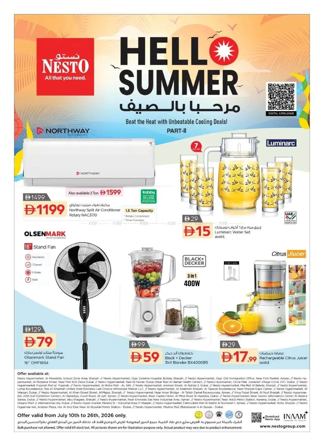 Hello Summer from Nesto until 26th July - Nesto UAE Offers & Promotions catalogue cover