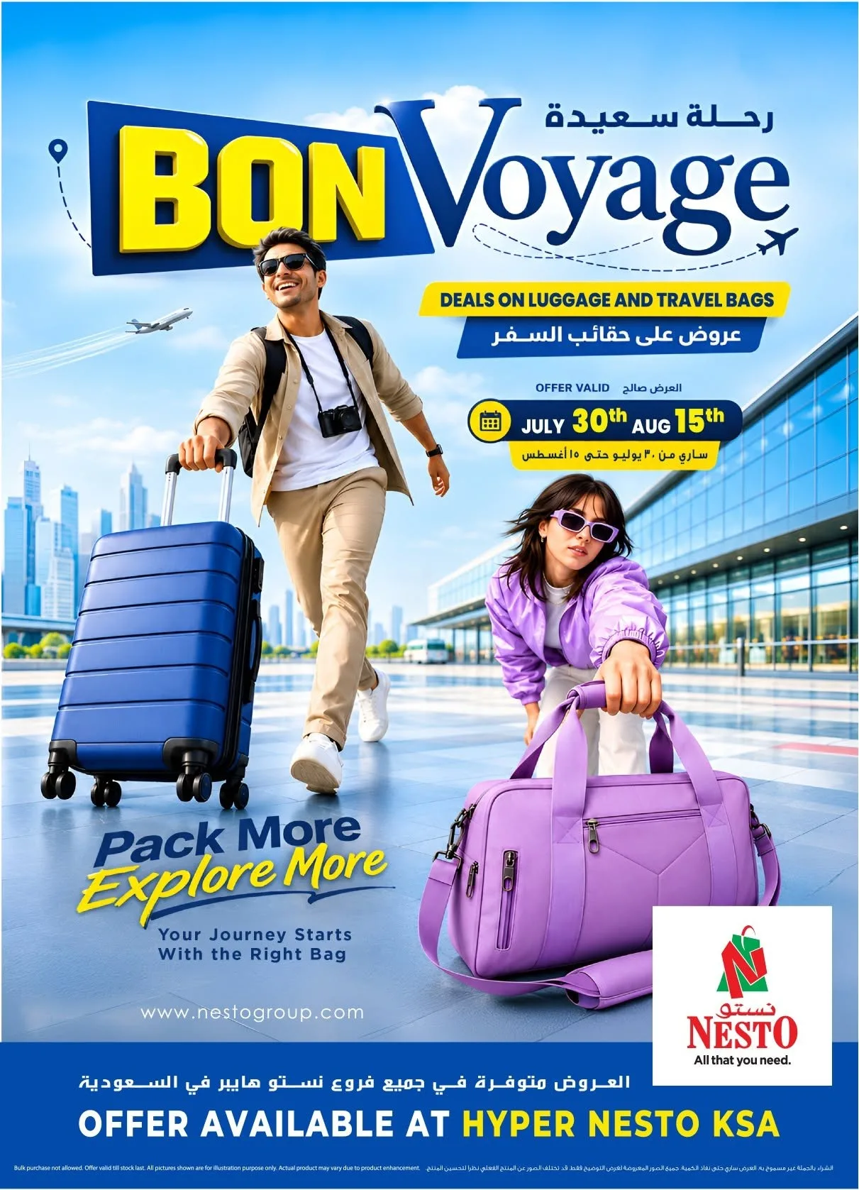 Bon Voyage Deals from Nesto until 15th August - Nesto KSA Offers & Promotions