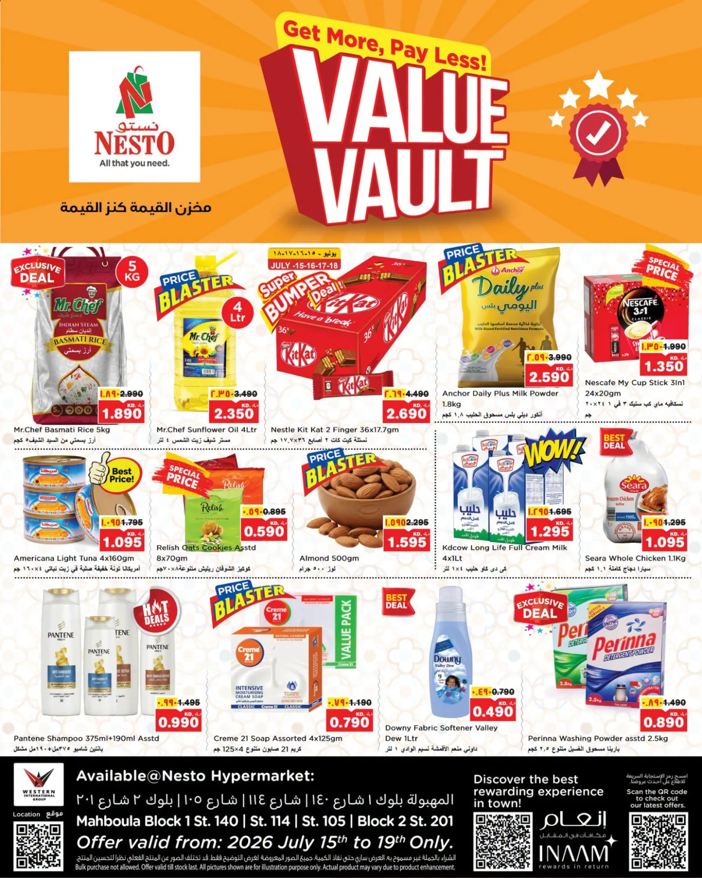 Value Vault - Mahboula Block 01, Block 02 from Nesto until 19th July - Nesto Kuwait Offers & Promotions catalogue cover