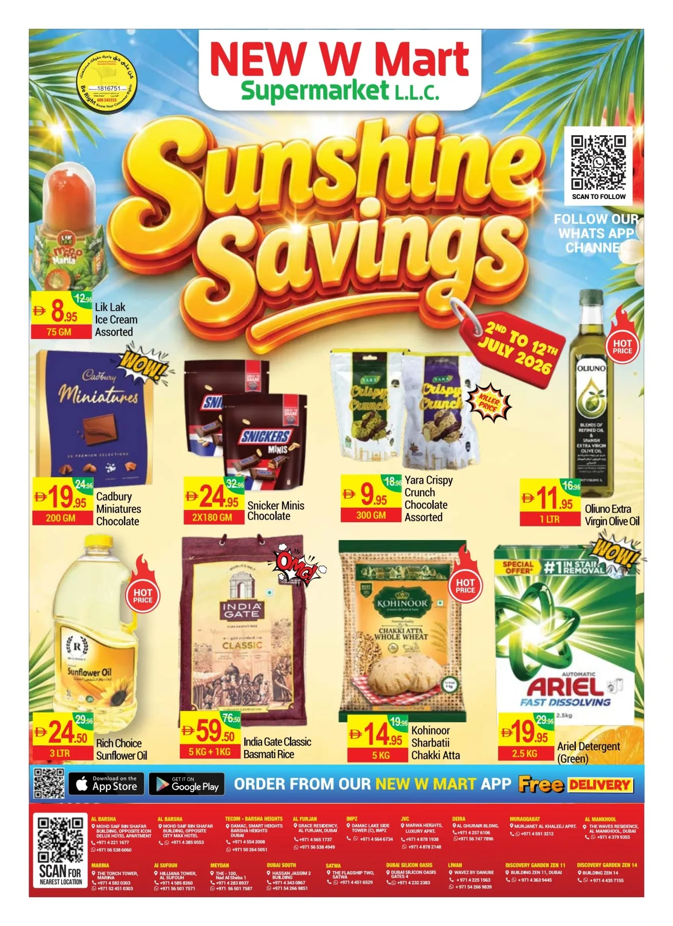 Sunshine Savings from New W Mart until 12th July - New W Mart UAE Offers & Promotions catalogue cover