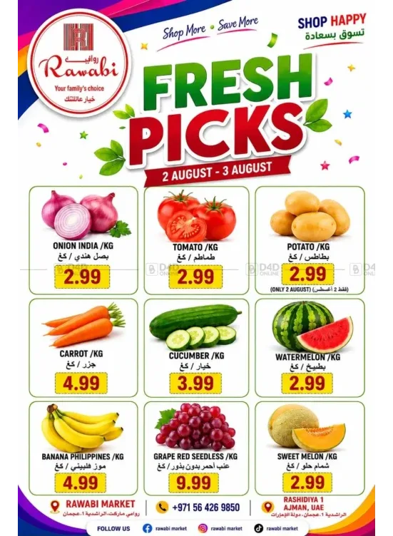Fresh Picks - Al Rashidiya, Ajman from Rawabi Market until 3rd August - Rawabi Market UAE Offers & Promotions catalogue cover