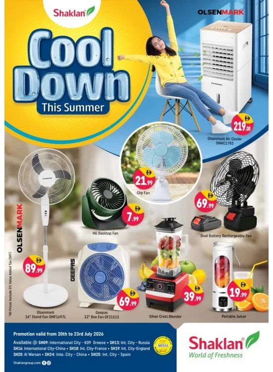 Cool Down This Summer from Shaklan until 23rd July - Shaklan UAE Offers & Promotions catalogue cover
