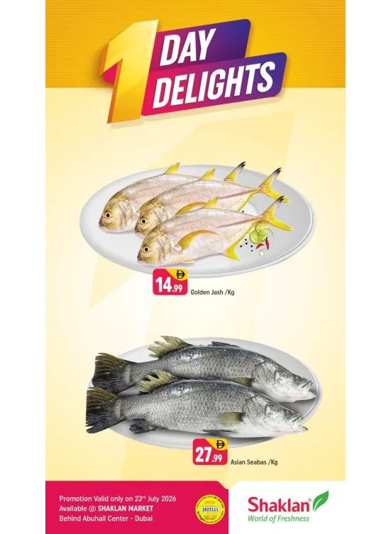 One Day Delights - Behind Abu Hail Centre from Shaklan until 23rd July - Shaklan UAE Offers & Promotions catalogue cover